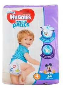 Huggies Nappy Pants Boy Size 4 9-14 kg 34 Pieces